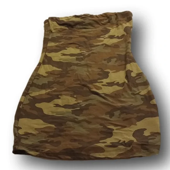 NWT rue 21 double lined mini sleeveless tube dress,size medium, army print - Picture 1 of 4